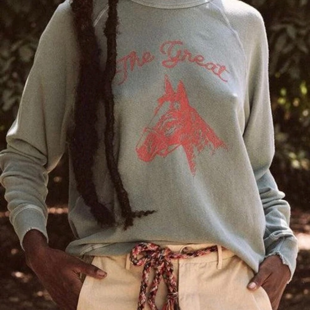 The Great Women's College Sweatshirt w/ Stallion Graphic